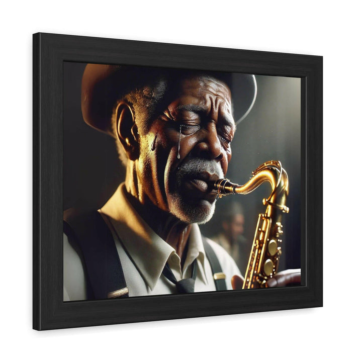 Emotional Saxophonist Framed Art.