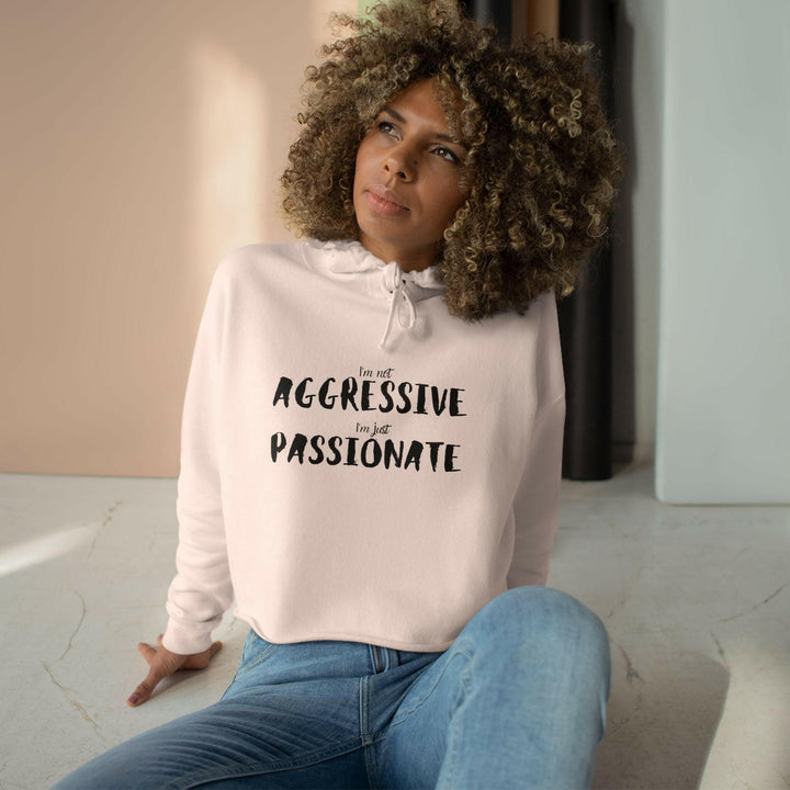 Crop hoodie showcasing Black culture and power statement, perfect for those who are not aggressive but just passionate.