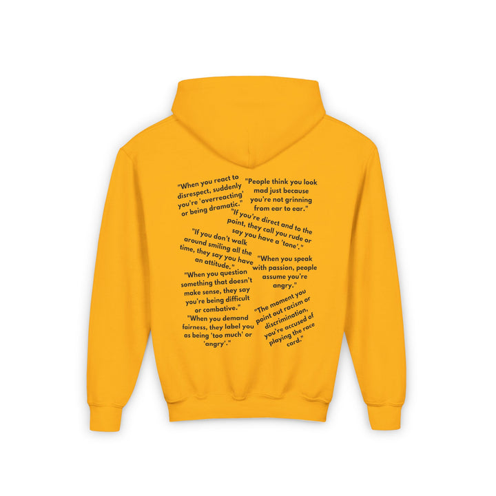 Youth hoodie promoting cultural expression, breaking stereotypes and embracing passion