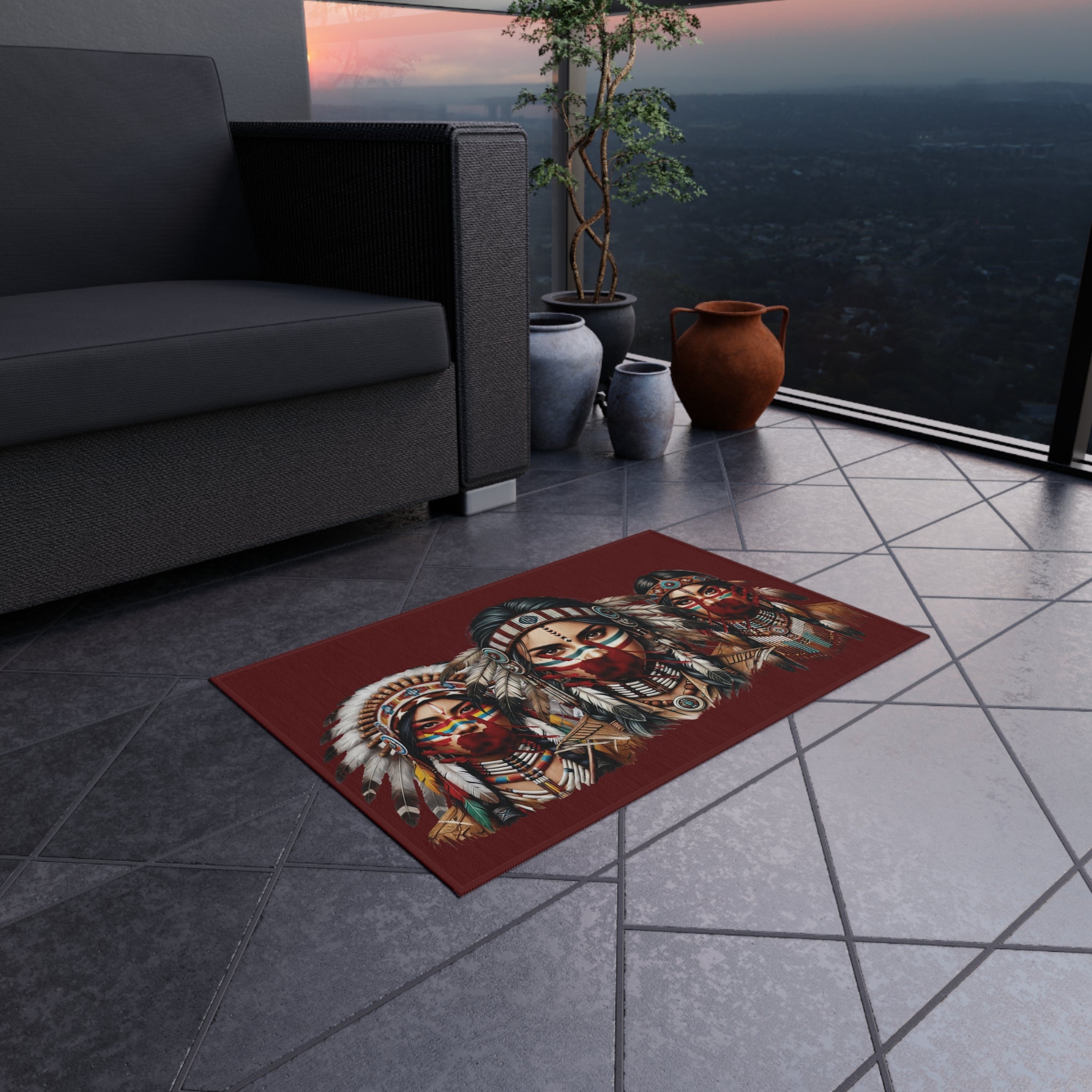 MMIW Awareness Rug – Native American Red Handprint Rug for Justice and Remembrance