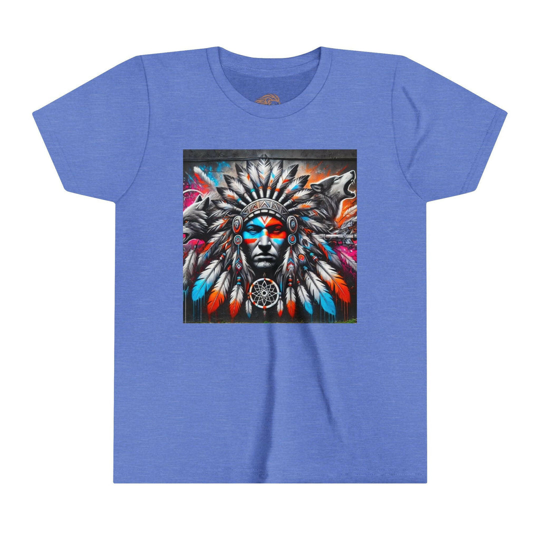 Native warrior in colorful apparel representing resilience and strength - SEO optimized alt tag