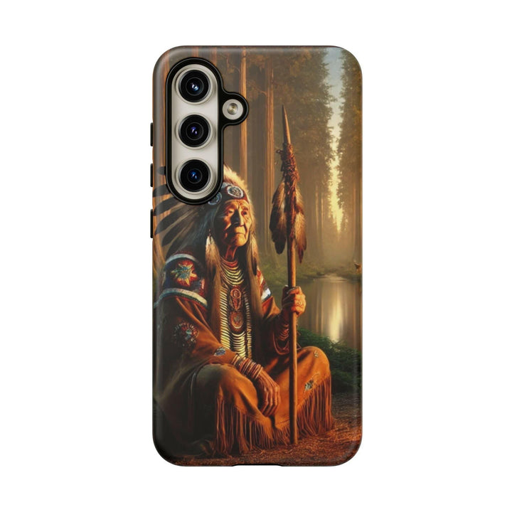 Native Wisdom Tough Phone Case - Samsung, iPhone & Google Pixel, Indigenous Elder Art, Tribal Spirituality, Durable Protective Cover - MKCM Modern Designs