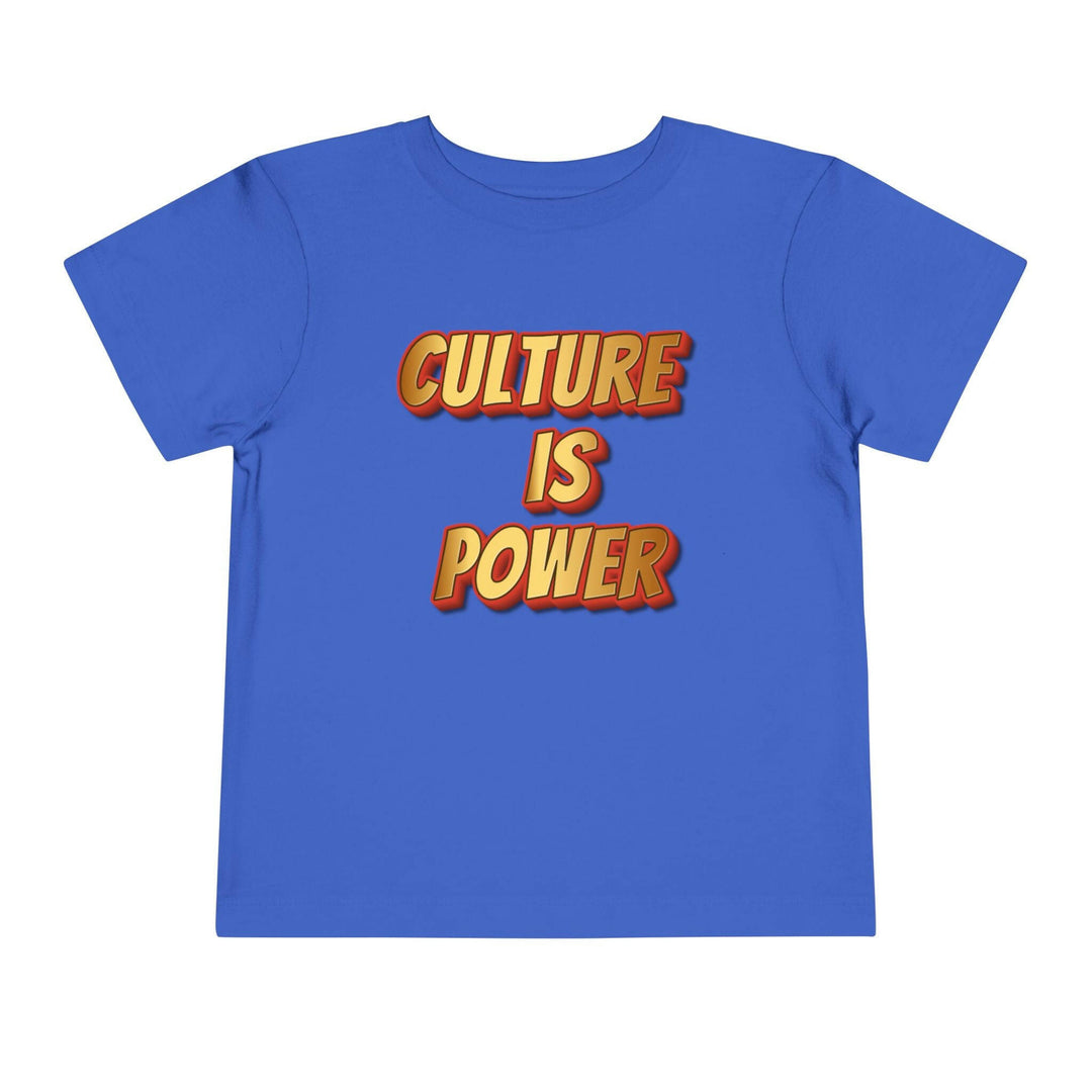 Toddler tee with culture is power slogan - Trendy kids clothing for empowered toddlers