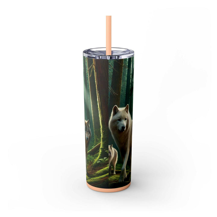 Native American Wolves Tumbler - Stainless Steel 20oz, Spiritual Art Design, Indigenous Culture, Double-Wall Insulated, Unique Gift Idea - MKCM Modern Designs