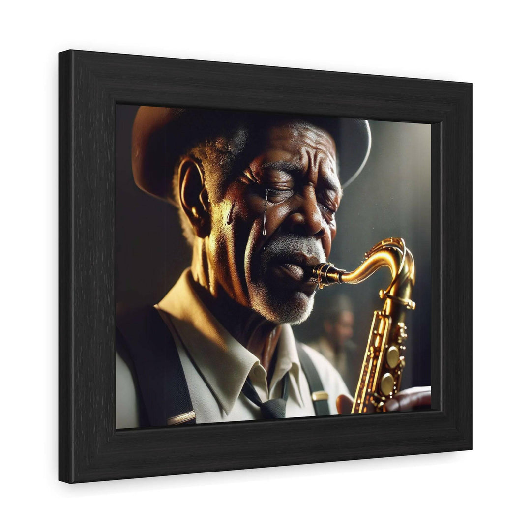 Emotional Saxophonist Framed Art.