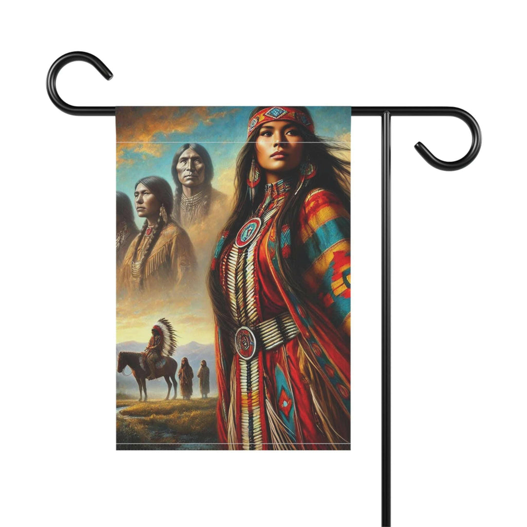 Native American Woman Yard Flag.