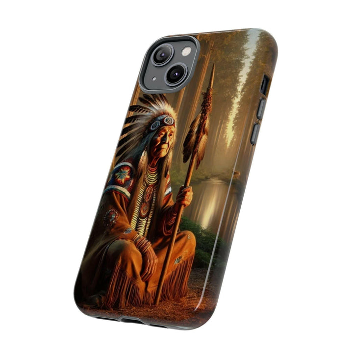 Native Wisdom Tough Phone Case - Samsung, iPhone & Google Pixel, Indigenous Elder Art, Tribal Spirituality, Durable Protective Cover - MKCM Modern Designs