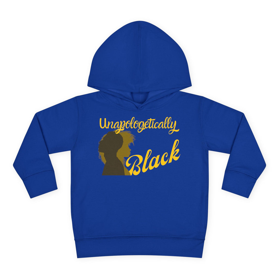 Unapologetically Black toddler hoodie showcasing unity and pride