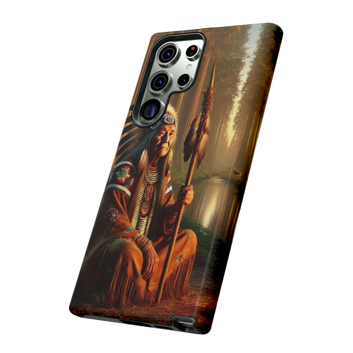 Native Wisdom Tough Phone Case - Samsung, iPhone & Google Pixel, Indigenous Elder Art, Tribal Spirituality, Durable Protective Cover - MKCM Modern Designs