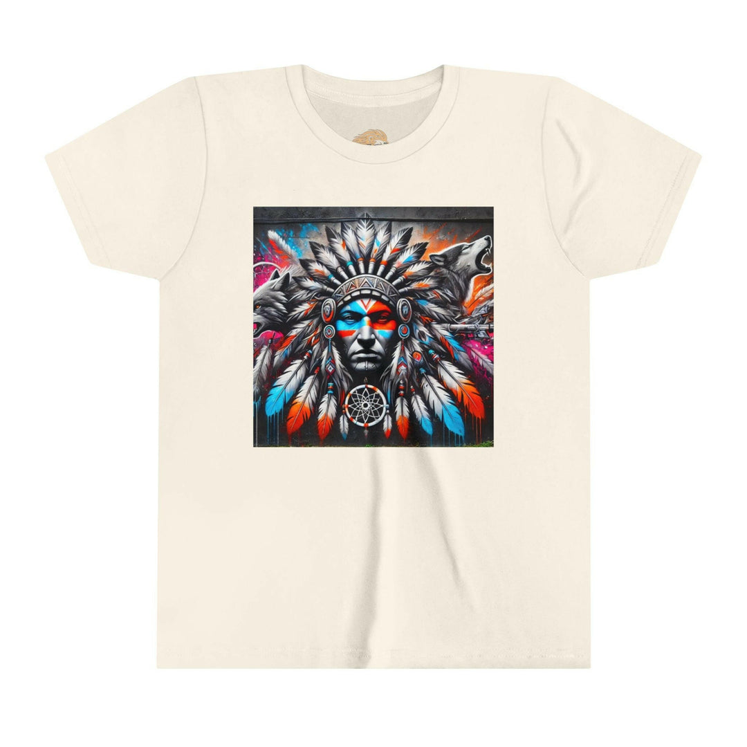 Native warrior in colorful apparel representing resilience and strength - SEO optimized alt tag