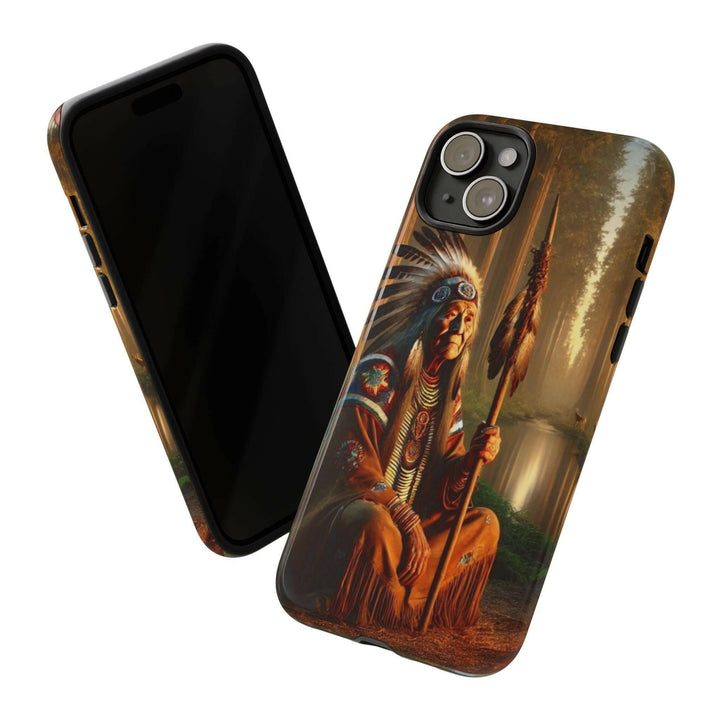 Native Wisdom Tough Phone Case - Samsung, iPhone & Google Pixel, Indigenous Elder Art, Tribal Spirituality, Durable Protective Cover - MKCM Modern Designs