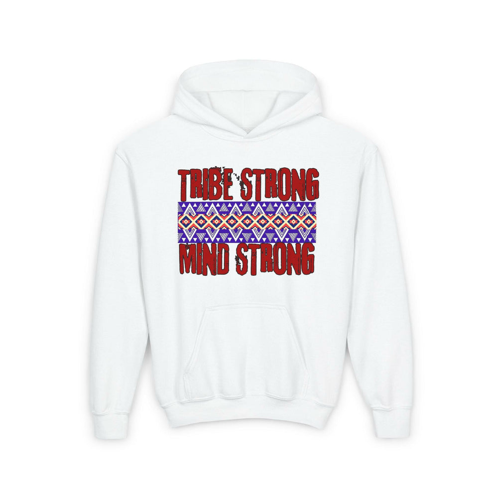 Empowerment and Cultural Unity depicted through Tribe Strong Youth Hoodie, promoting Identity and Pride.