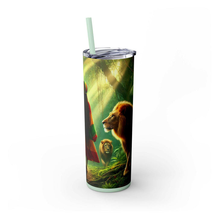 Rasta Lion Pride 20 oz Stainless Steel Tumbler | Cultural Reggae Art | Double Wall Insulated | Durable Travel Mug | Vibrant Lion Design - MKCM Modern Designs