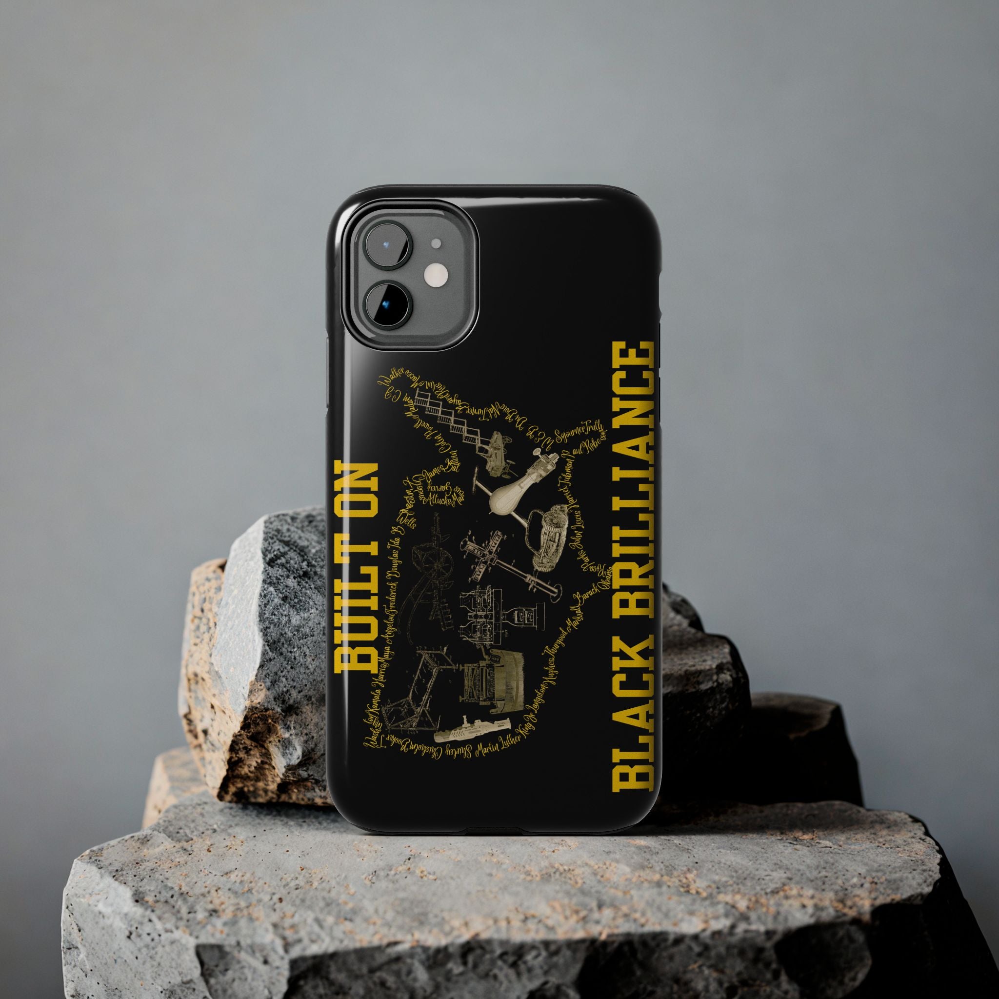 Built on Black Excellence Tough Phone Case – Melanin Magic Power Statement | iPhone & Samsung