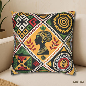 Afro-Indigenous Patterned Pillow Cover – Black Culture Home Accent Decor