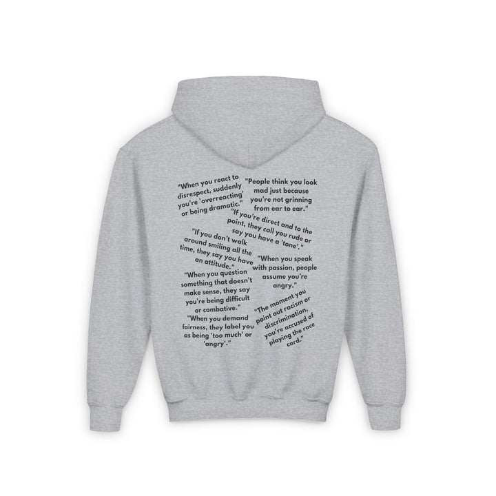 Youth hoodie promoting cultural expression, breaking stereotypes and embracing passion