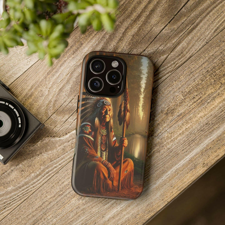 Native Wisdom Tough Phone Case - Samsung, iPhone & Google Pixel, Indigenous Elder Art, Tribal Spirituality, Durable Protective Cover - MKCM Modern Designs