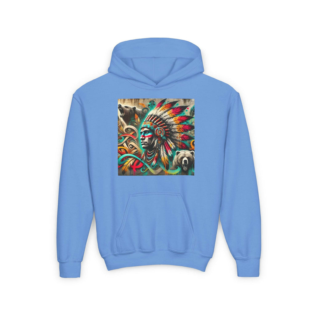 Tribal Guardian Youth Hoodie - Enhance your style with this trendy apparel inspired by indigenous culture.