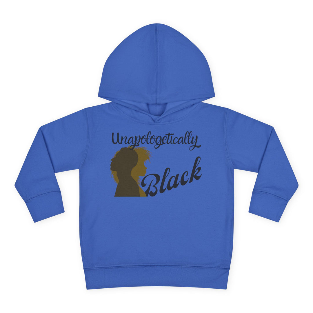 Unapologetically Black toddler hoodie showcasing unity and pride