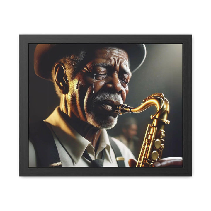 Emotional Saxophonist Framed Art.