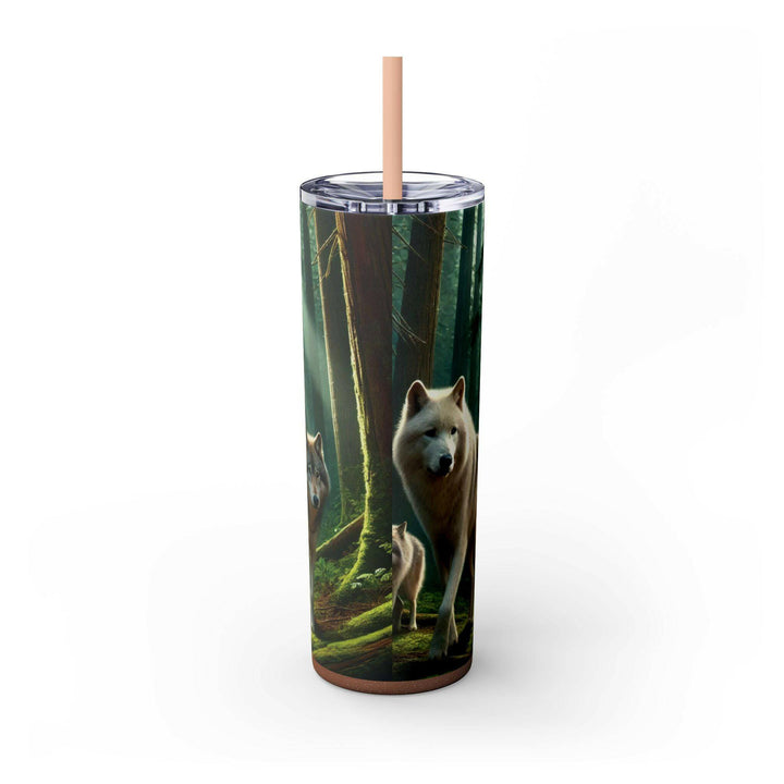 Native American Wolves Tumbler - Stainless Steel 20oz, Spiritual Art Design, Indigenous Culture, Double-Wall Insulated, Unique Gift Idea - MKCM Modern Designs