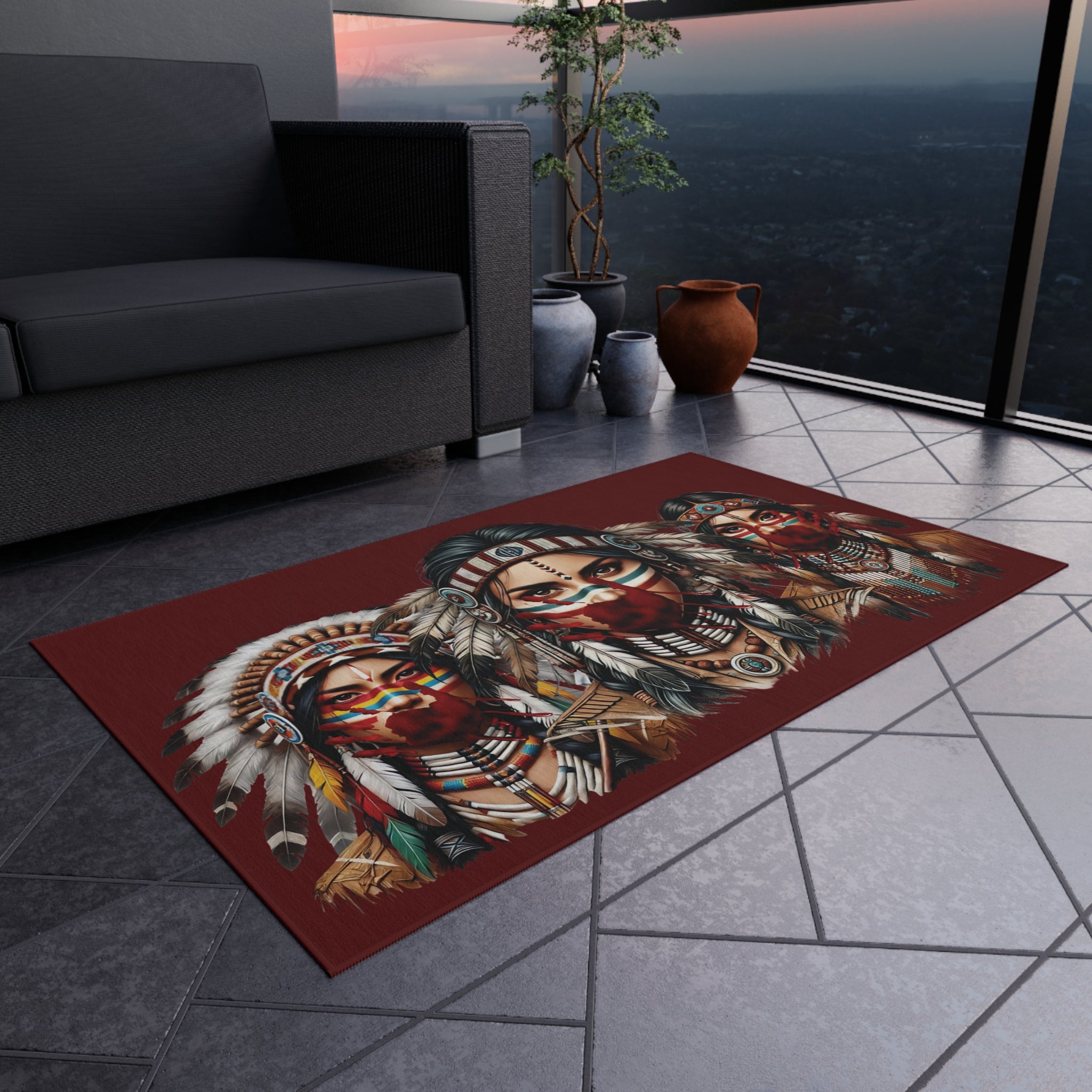 MMIW Awareness Rug – Native American Red Handprint Rug for Justice and Remembrance