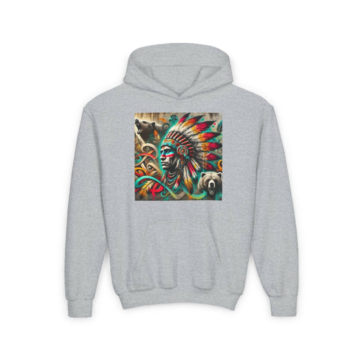 Tribal Guardian Youth Hoodie - Enhance your style with this trendy apparel inspired by indigenous culture.