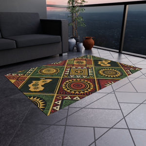 African Tribal Rug – Bold Afrocentric Print Area Rug with Cultural Symbols