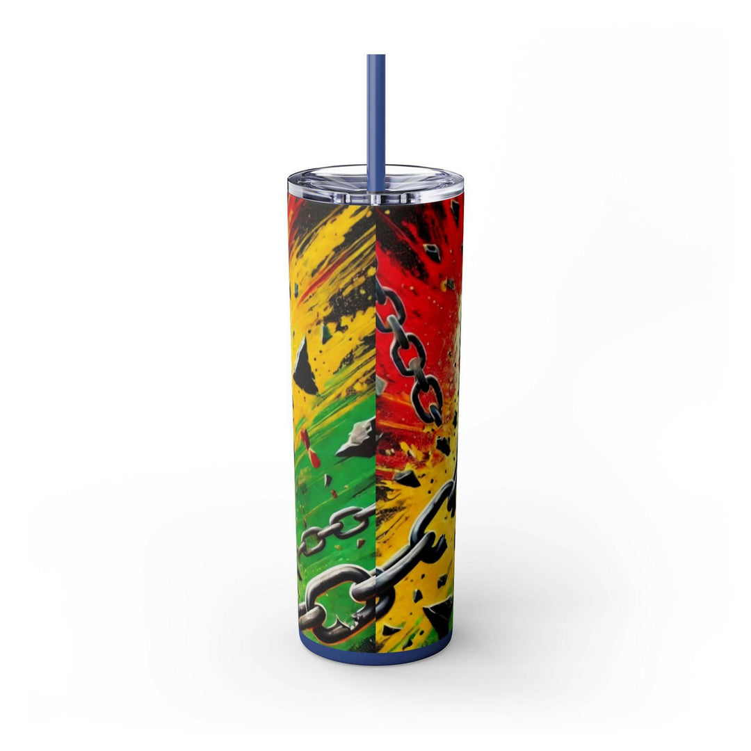 Breaking Chains Tumbler | Afro-Centric Insulated Tumbler with Powerful Black Fist and African Colors, Symbolizing Freedom and Strength - MKCM Modern Designs