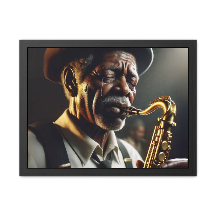 Emotional Saxophonist Framed Art.