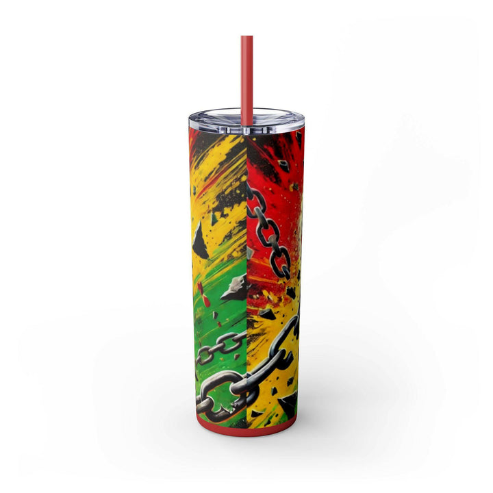 Breaking Chains Tumbler | Afro-Centric Insulated Tumbler with Powerful Black Fist and African Colors, Symbolizing Freedom and Strength - MKCM Modern Designs