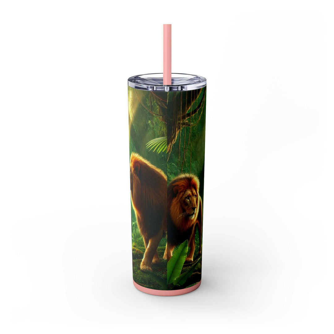 Rasta Lion Pride 20 oz Stainless Steel Tumbler | Cultural Reggae Art | Double Wall Insulated | Durable Travel Mug | Vibrant Lion Design - MKCM Modern Designs