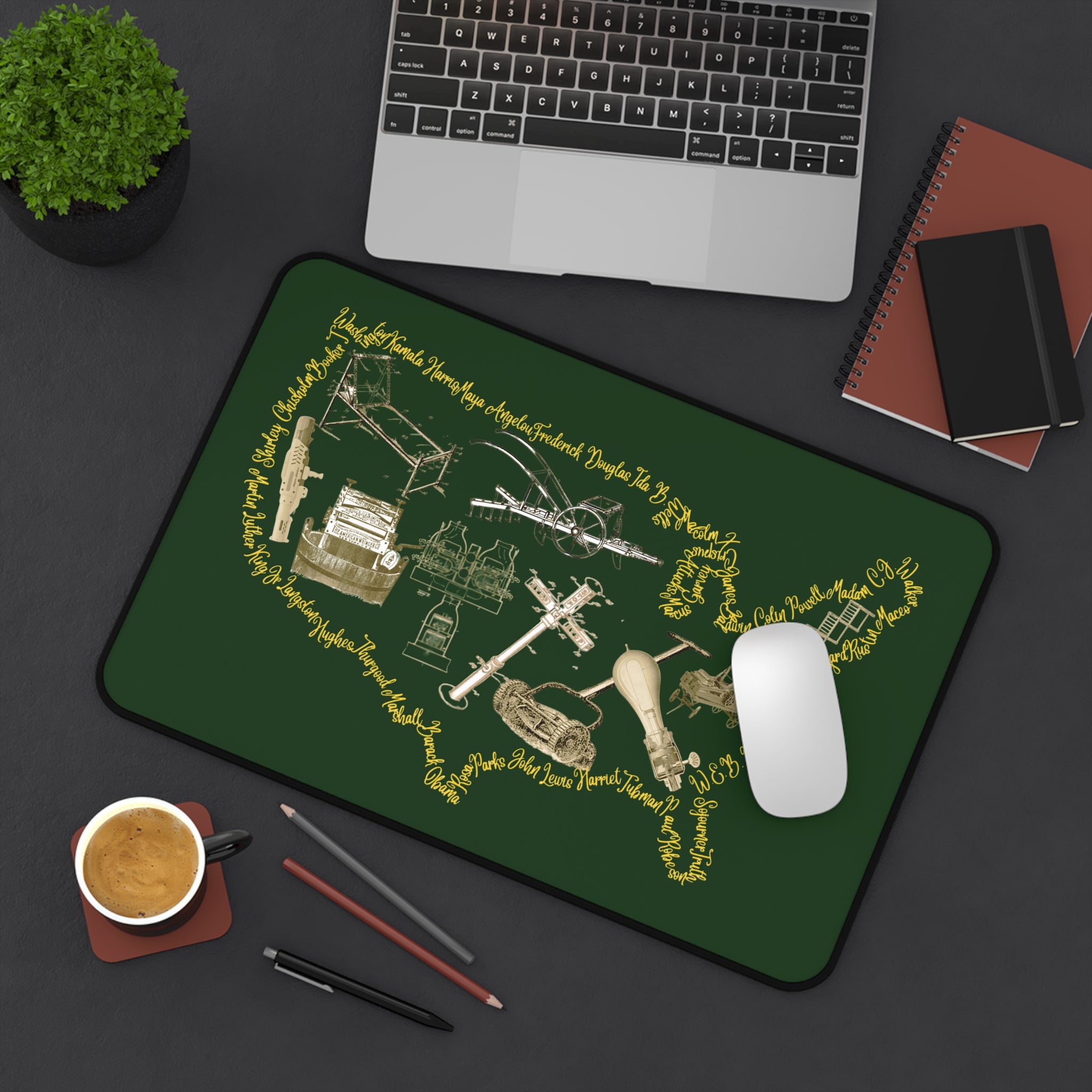 Built on Black Excellence Desk Mat – Black Heritage Office Decor for Empowerment