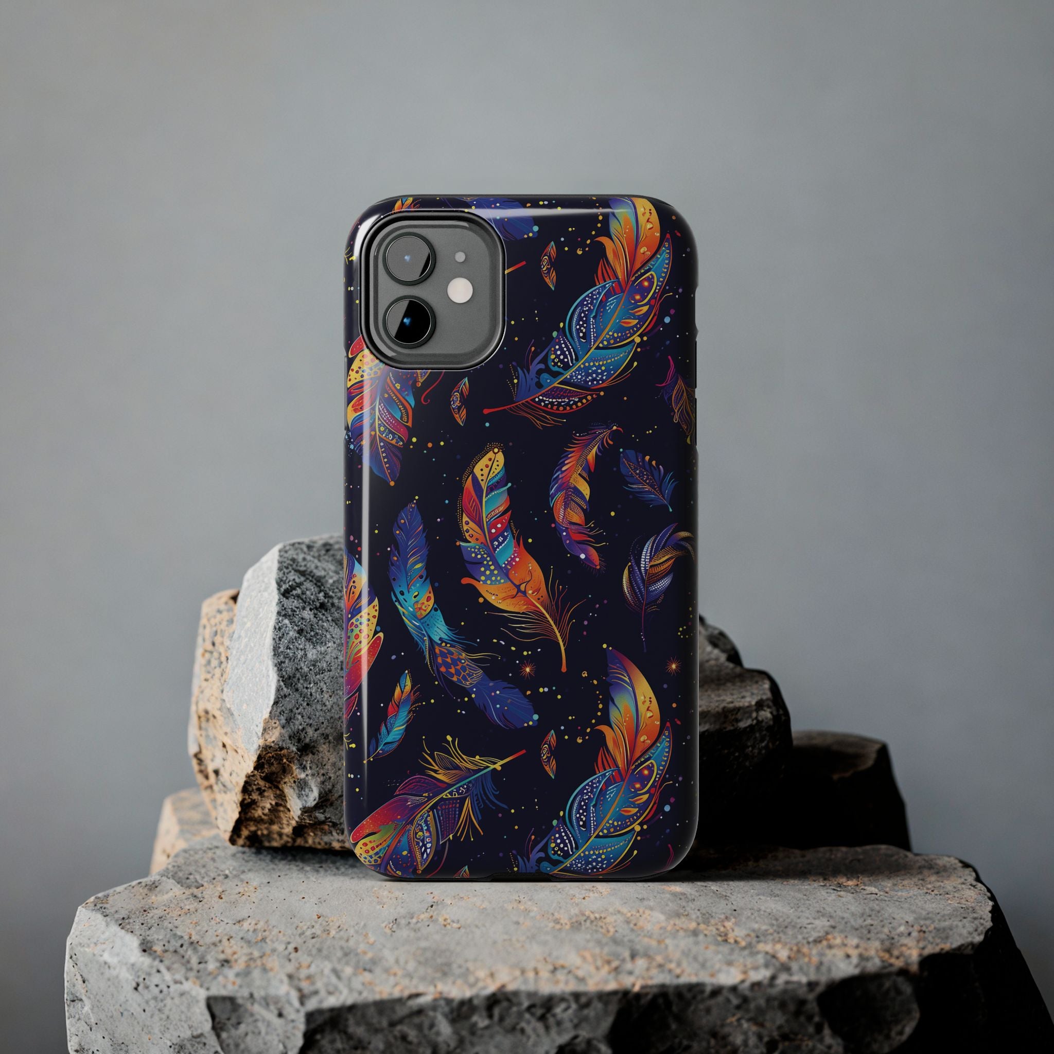Native American Feather Tough Phone Case – Tribal Protection with Meaning for iPhone & Samsung