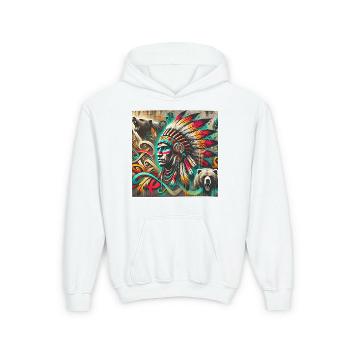 Tribal Guardian Youth Hoodie - Enhance your style with this trendy apparel inspired by indigenous culture.