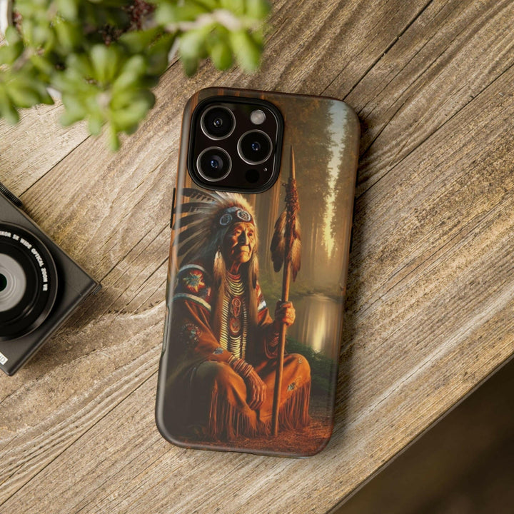 Native Wisdom Tough Phone Case - Samsung, iPhone & Google Pixel, Indigenous Elder Art, Tribal Spirituality, Durable Protective Cover - MKCM Modern Designs