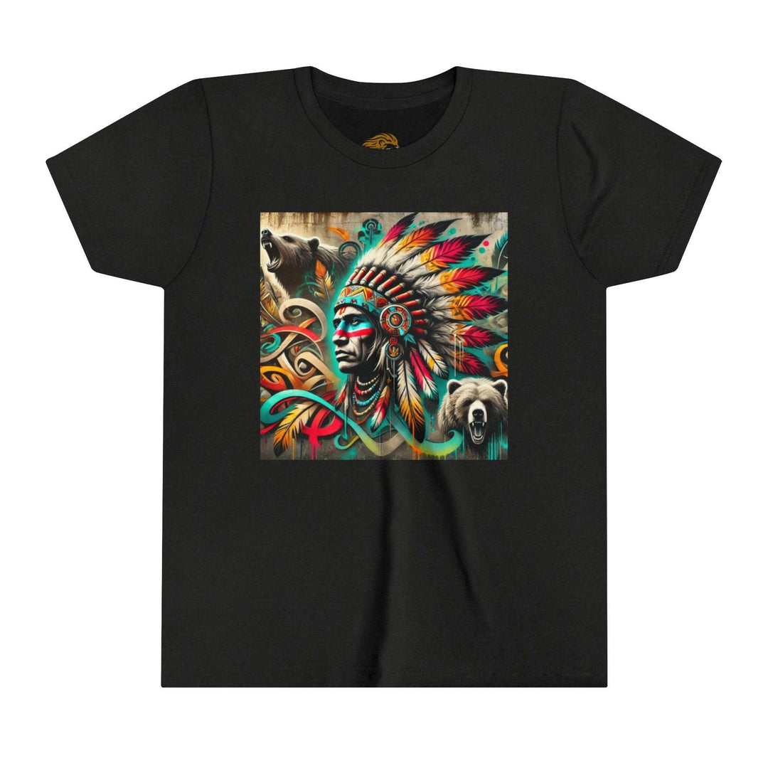 Tribal guardian youth tee featuring traditional design, cultural influence for stylish youths