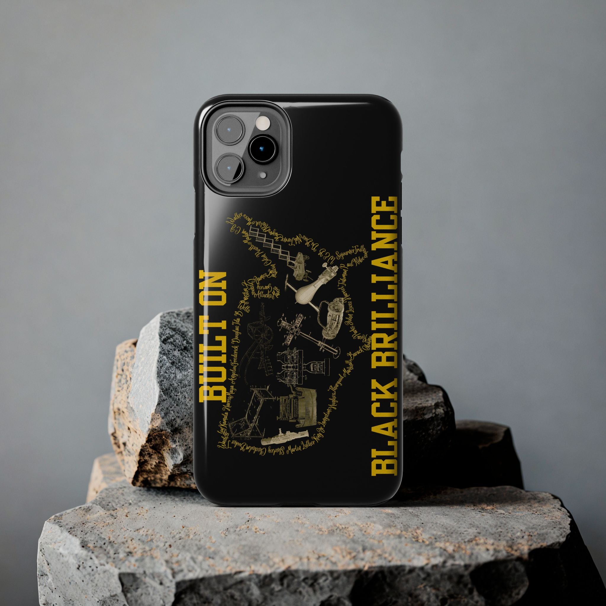 Built on Black Excellence Tough Phone Case – Melanin Magic Power Statement | iPhone & Samsung