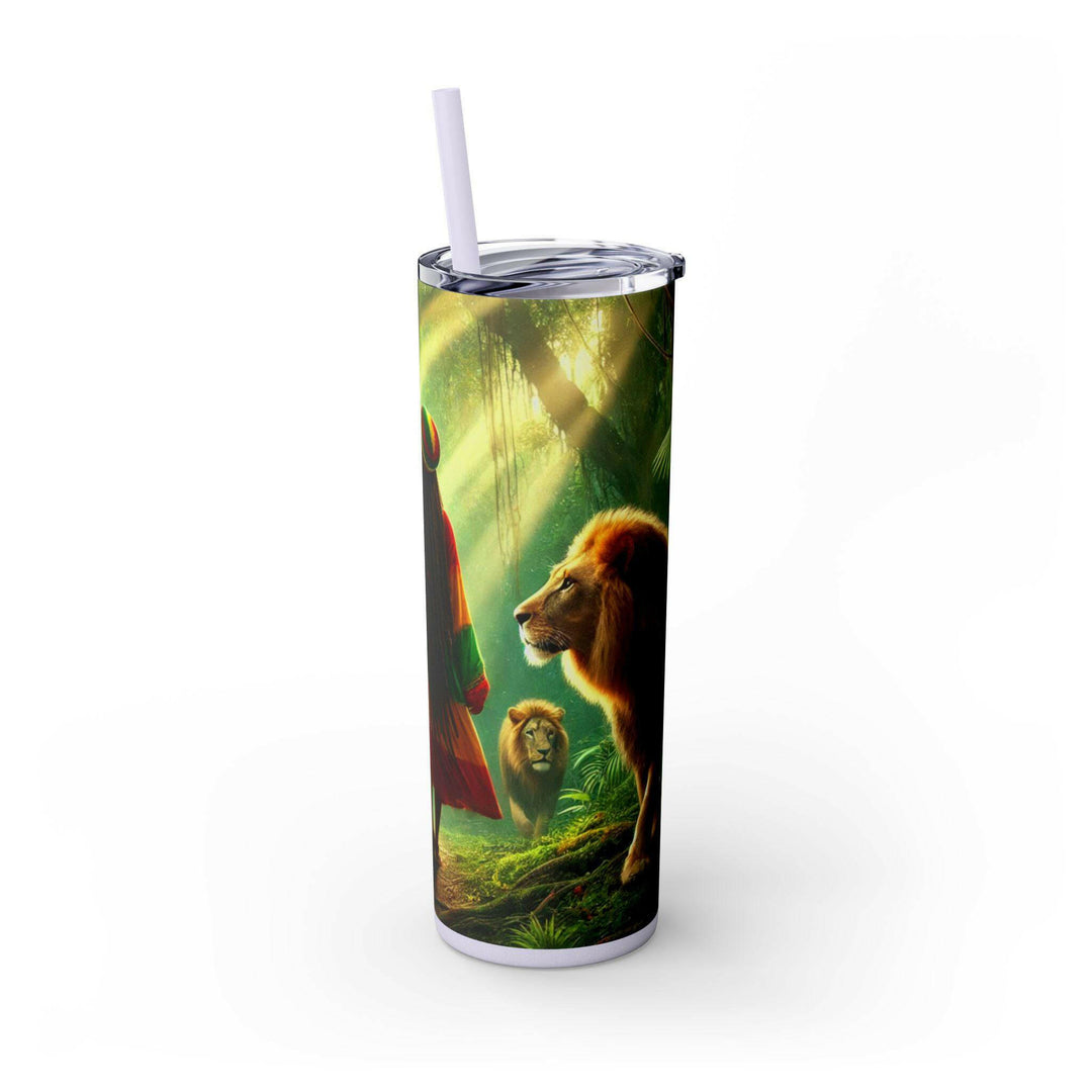 Rasta Lion Pride 20 oz Stainless Steel Tumbler | Cultural Reggae Art | Double Wall Insulated | Durable Travel Mug | Vibrant Lion Design - MKCM Modern Designs