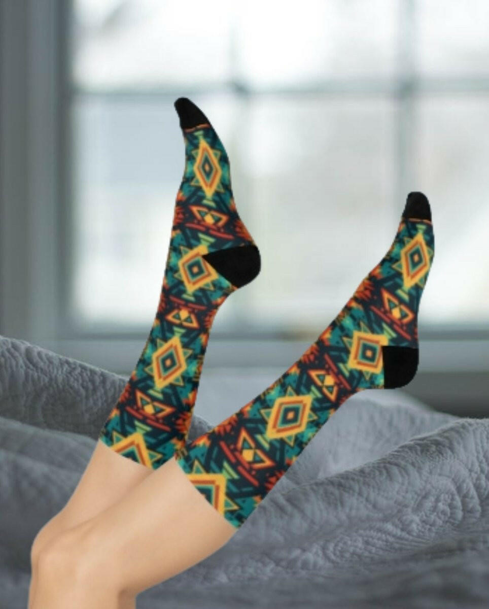 Afro - Native Heritage Socks - MKCM Modern Designs