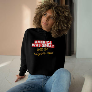 'America Was Great' Crop Hoodie - MKCM Modern Designs