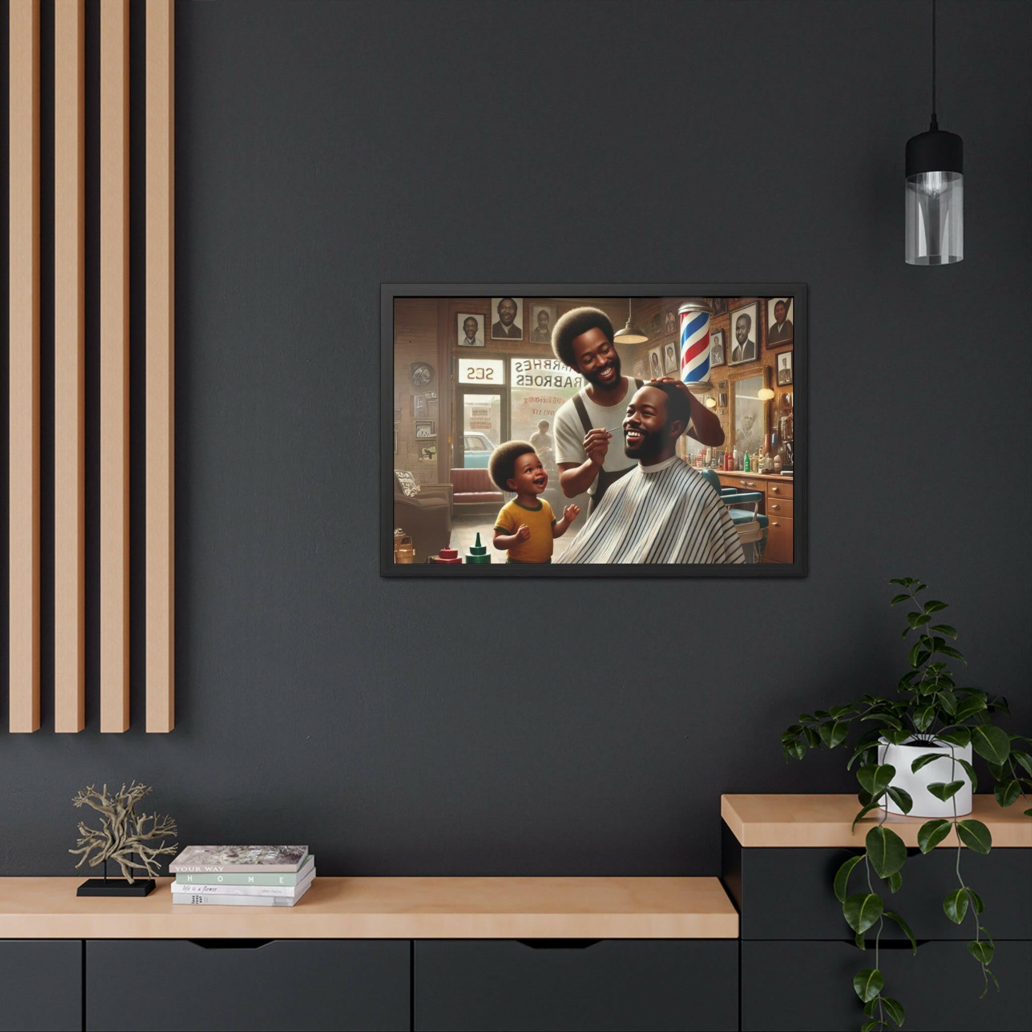 Barbershop Legacy Framed Art - MKCM Modern Designs