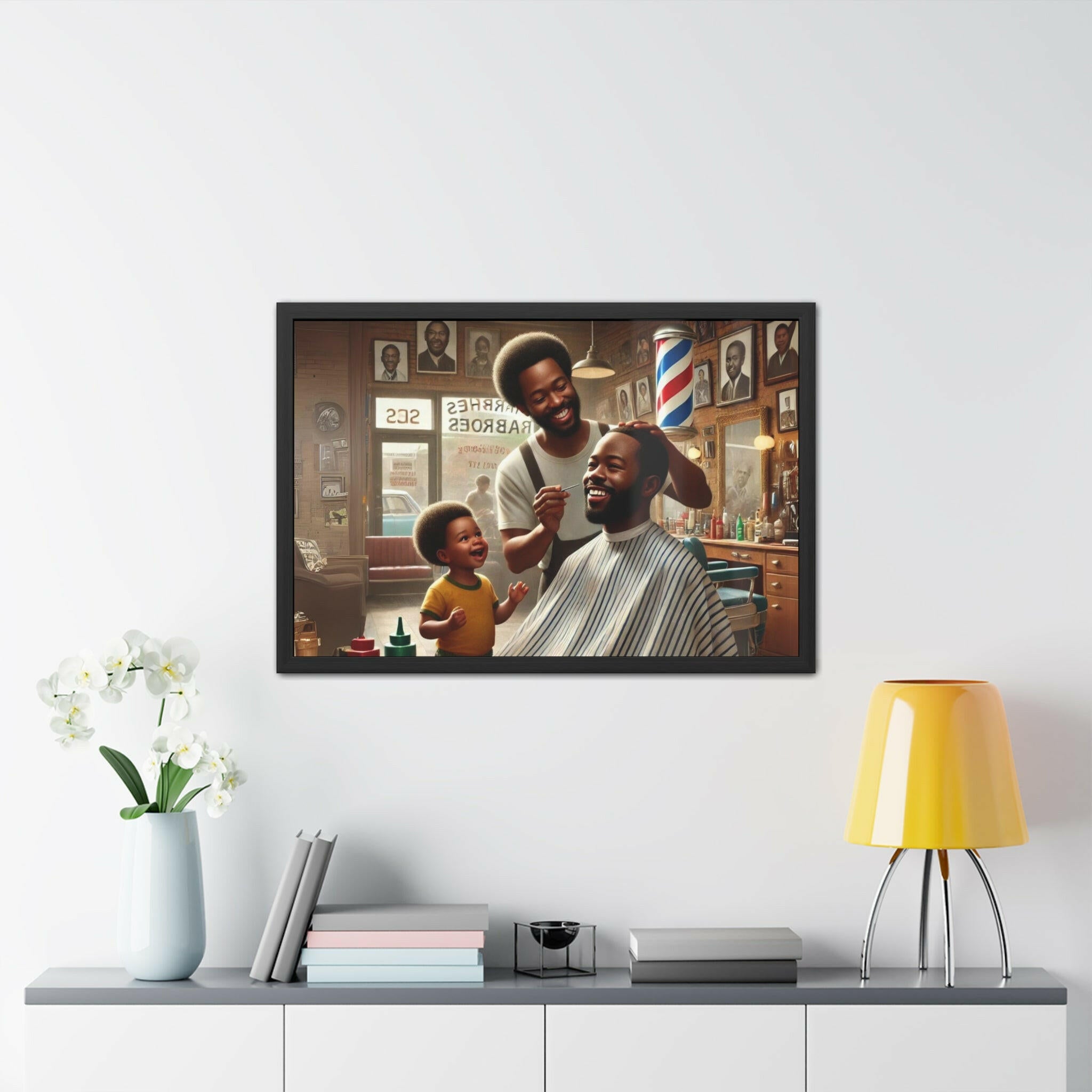 Barbershop Legacy Framed Art - MKCM Modern Designs