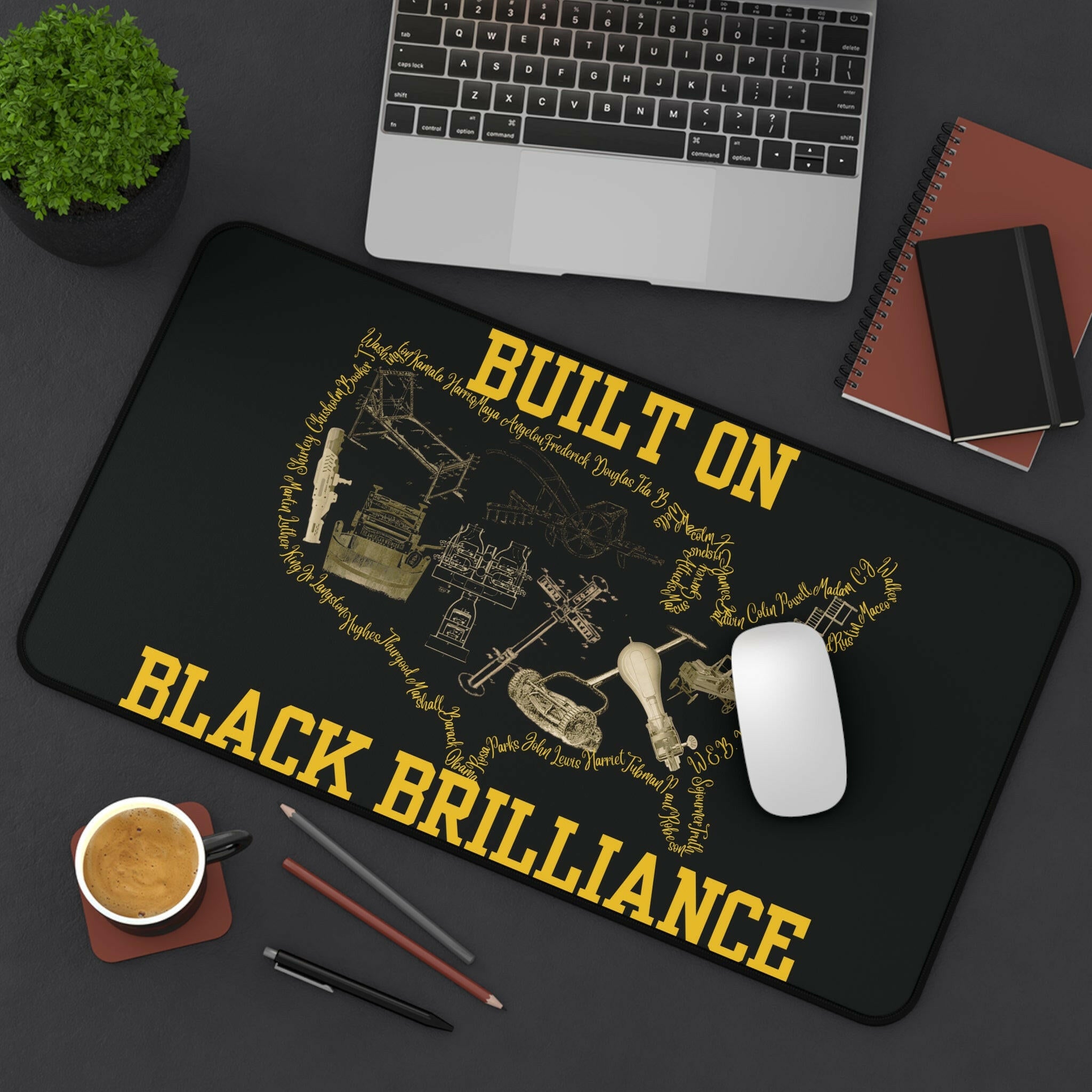 Black Brilliance Desk Mat - MKCM Modern Designs