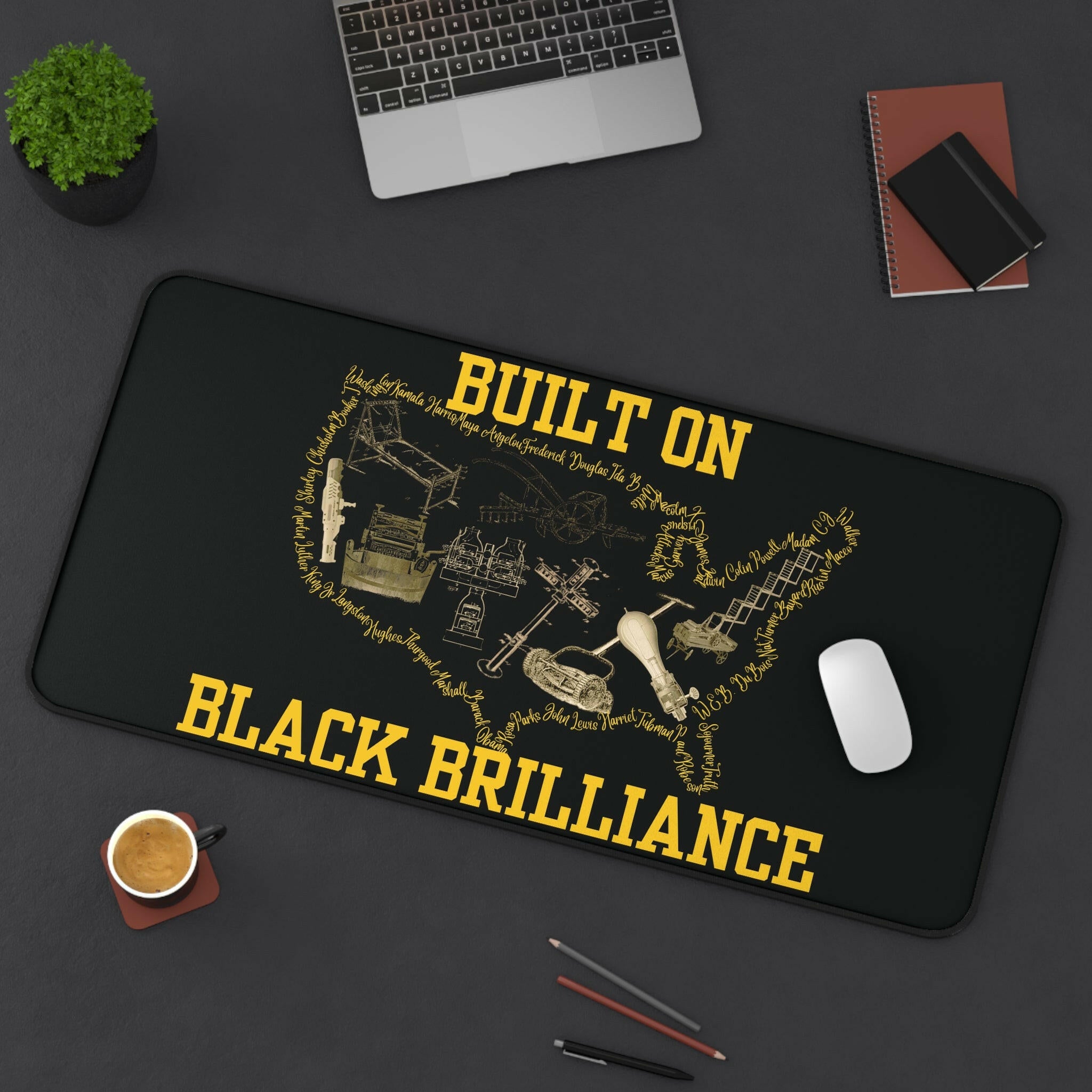 Black Brilliance Desk Mat - MKCM Modern Designs