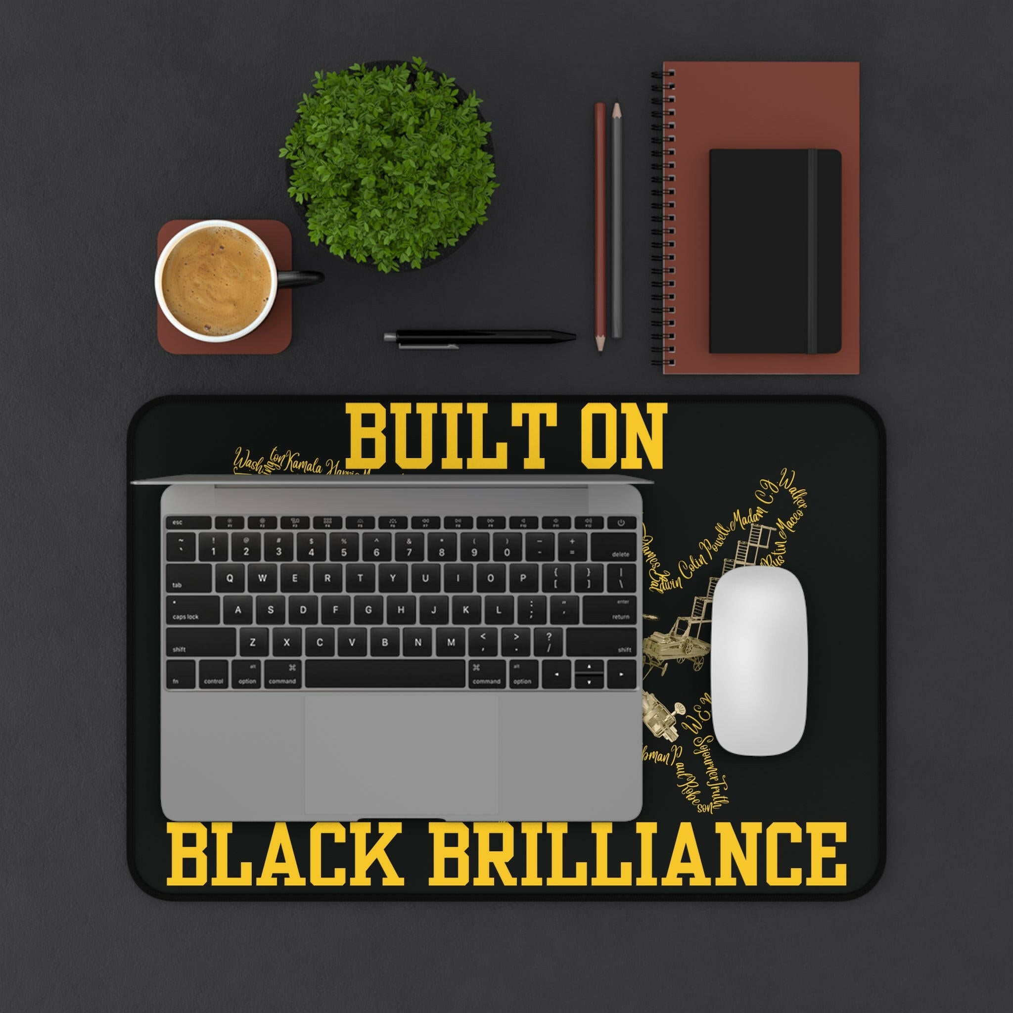 Black Brilliance Desk Mat - MKCM Modern Designs