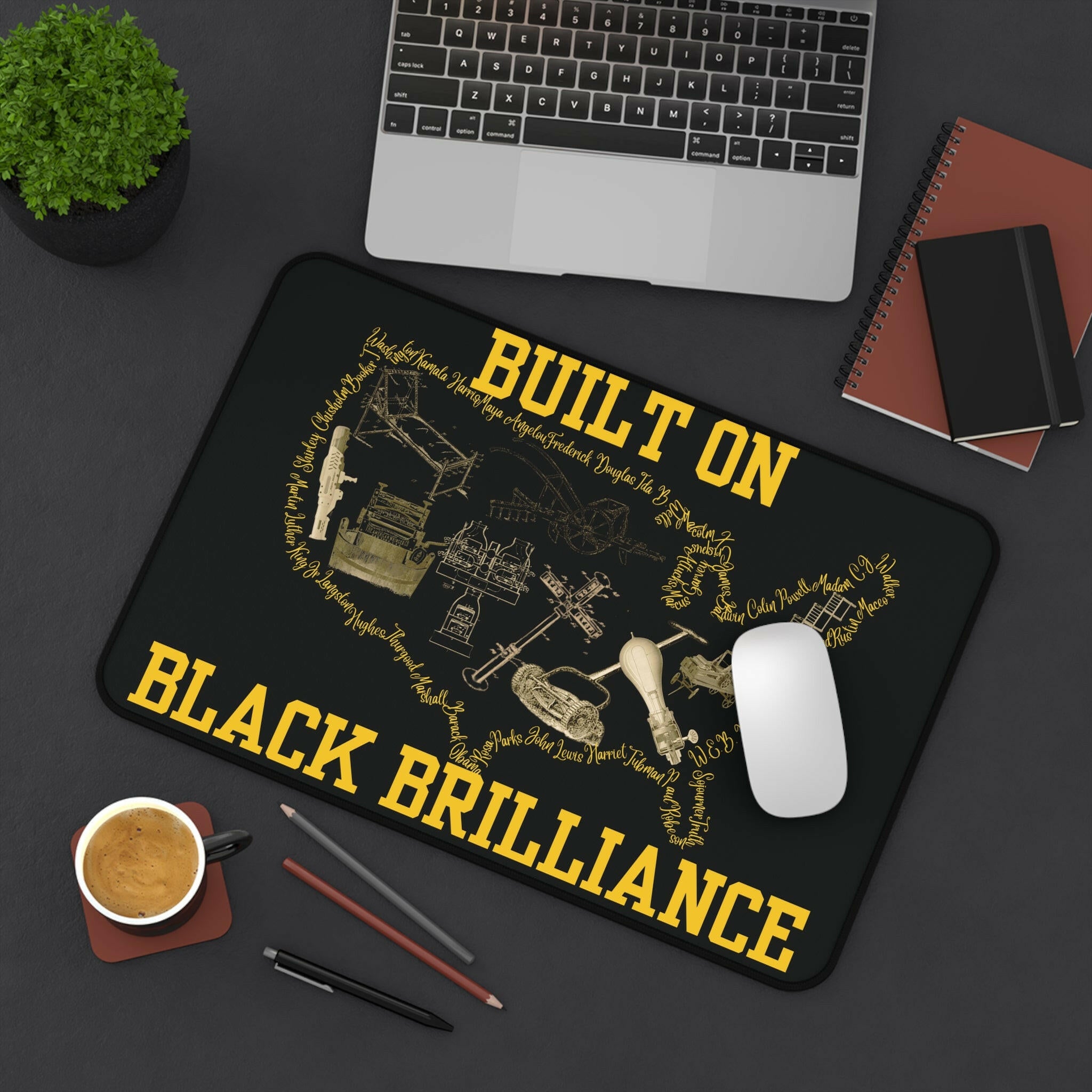 Black Brilliance Desk Mat - MKCM Modern Designs