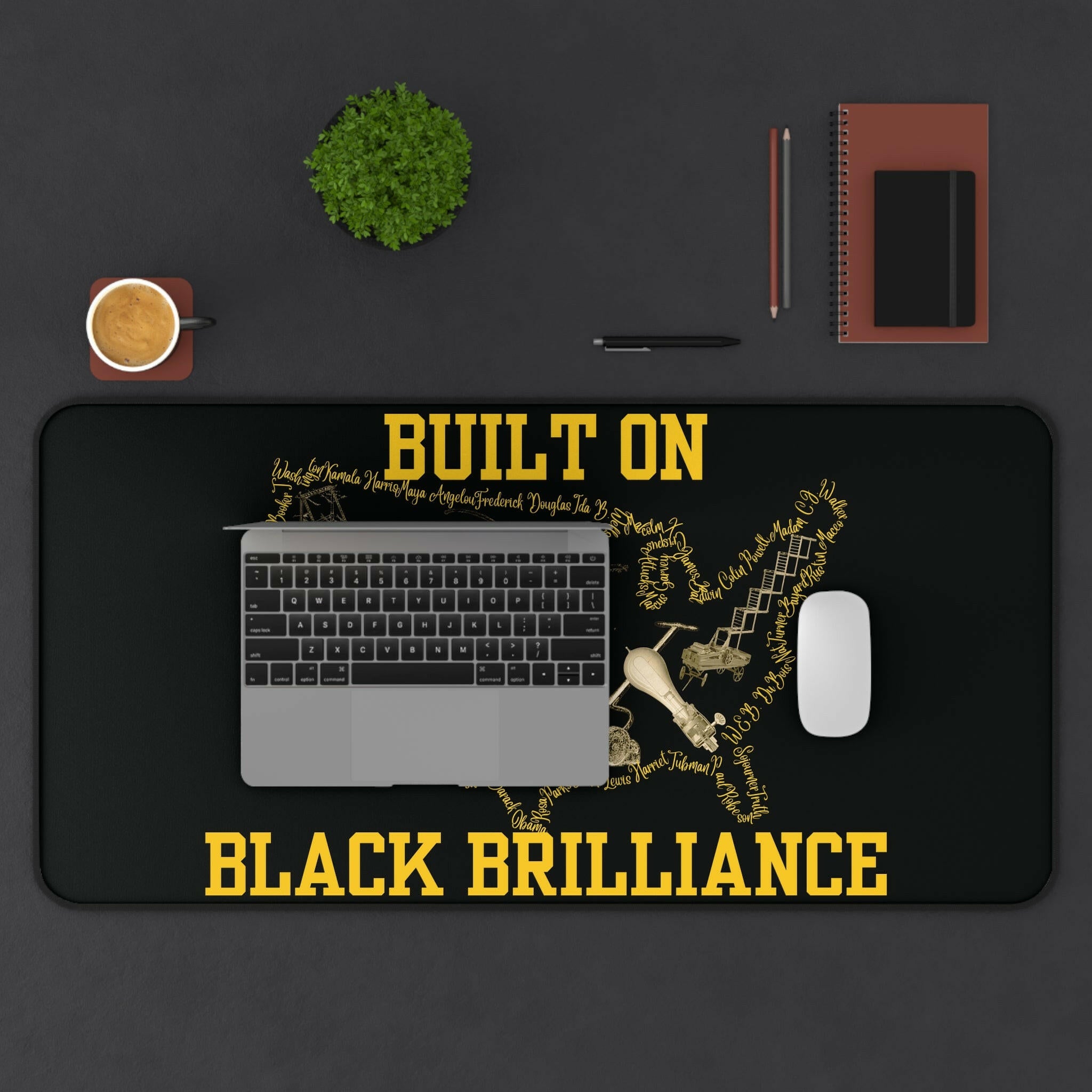 Black Brilliance Desk Mat - MKCM Modern Designs