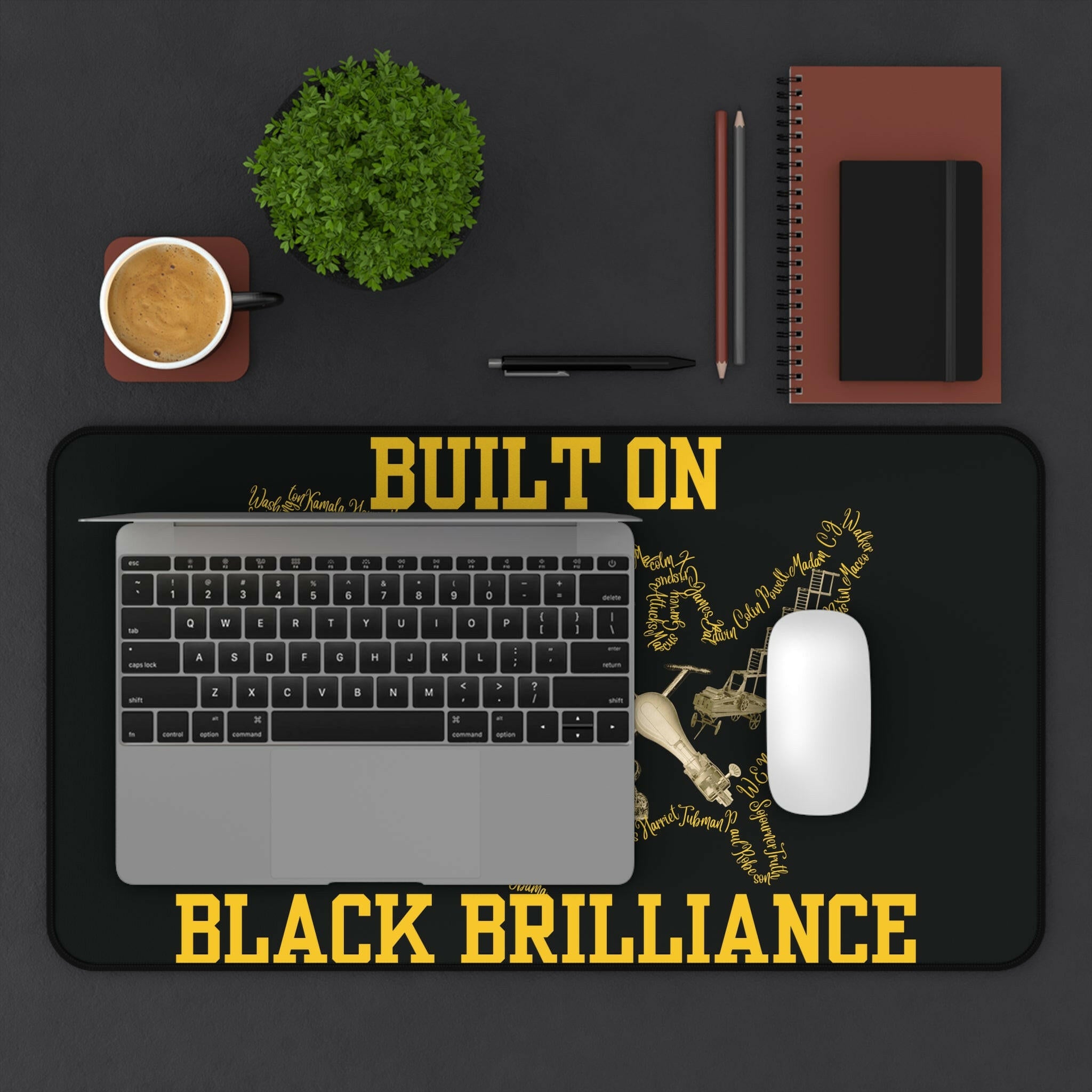 Black Brilliance Desk Mat - MKCM Modern Designs