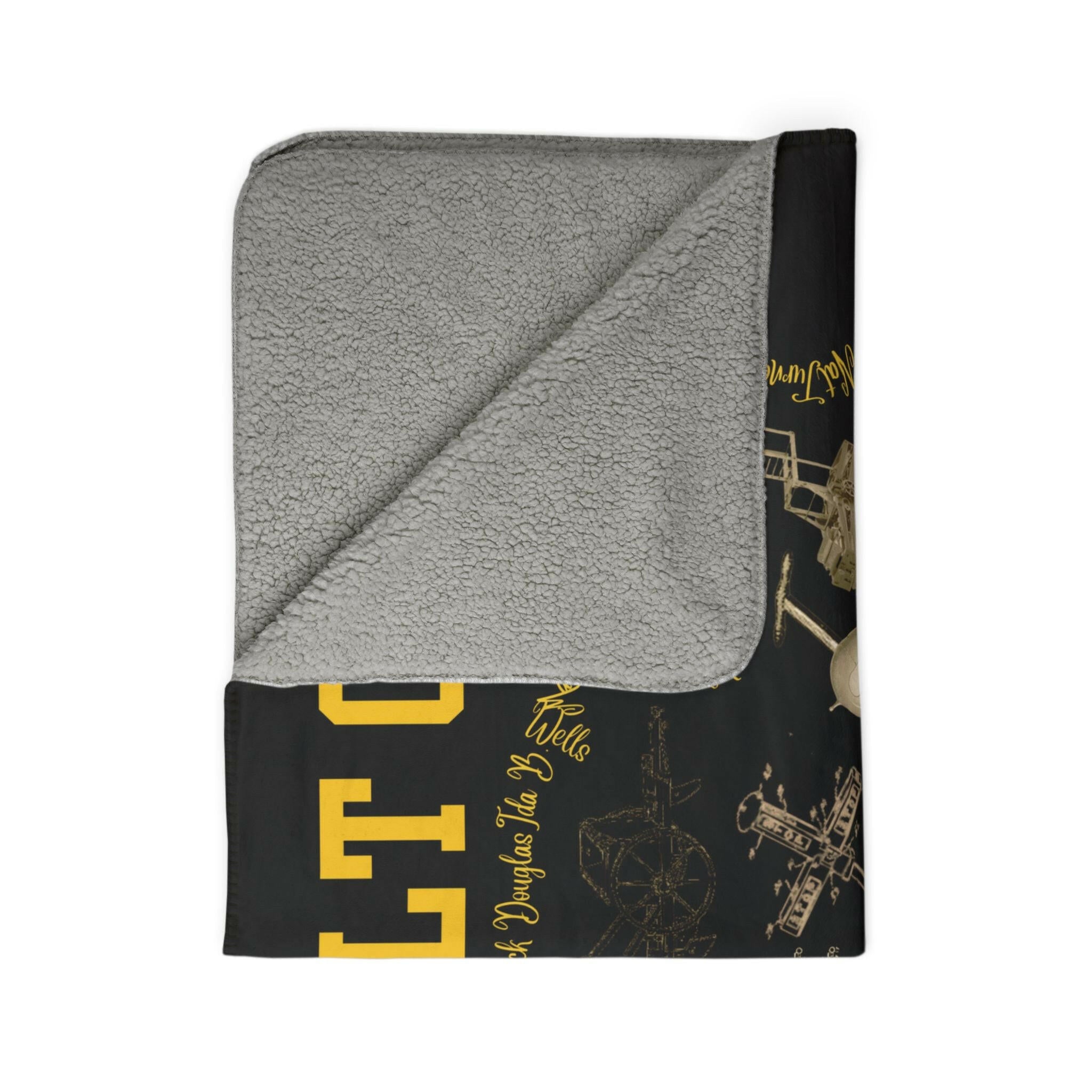 ‘Black Brilliance' Fleece Sherpa Blanket - MKCM Modern Designs